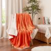 imageNICETOWN King Size Warm Sherpa Fleece Blanket Comfort Dual Sided Super Soft Fleece Throw Blanket for Bed Ultra Comfy Fuzzy Reversible Thick for Winter 90quot x 108quot OrangeSherpa  Fleece  Orange