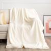 imageNICETOWN King Size Warm Sherpa Fleece Blanket Comfort Dual Sided Super Soft Fleece Throw Blanket for Bed Ultra Comfy Fuzzy Reversible Thick for Winter 90quot x 108quot OrangeSherpa  Fleece  White