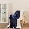 imageNICETOWN King Size Warm Sherpa Fleece Blanket Comfort Dual Sided Super Soft Fleece Throw Blanket for Bed Ultra Comfy Fuzzy Reversible Thick for Winter 90quot x 108quot OrangeSherpa  Fleece  Navy Blue