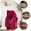 imageNICETOWN King Size Warm Sherpa Fleece Blanket Comfort Dual Sided Super Soft Fleece Throw Blanket for Bed Ultra Comfy Fuzzy Reversible Thick for Winter 90quot x 108quot OrangeSherpa  Fleece  Burgundy Red