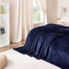 imageNICETOWN King Size Warm Sherpa Fleece Blanket Comfort Dual Sided Super Soft Fleece Throw Blanket for Bed Ultra Comfy Fuzzy Reversible Thick for Winter 90quot x 108quot OrangeNavy Blue