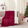 imageNICETOWN King Size Warm Sherpa Fleece Blanket Comfort Dual Sided Super Soft Fleece Throw Blanket for Bed Ultra Comfy Fuzzy Reversible Thick for Winter 90quot x 108quot OrangeSherpa  Fleece  Burgundy Red