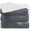 imageNICETOWN King Size Warm Sherpa Fleece Blanket Comfort Dual Sided Super Soft Fleece Throw Blanket for Bed Ultra Comfy Fuzzy Reversible Thick for Winter 90quot x 108quot OrangeSherpa  Fleece  Dark Grey