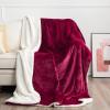 imageNICETOWN King Size Warm Sherpa Fleece Blanket Comfort Dual Sided Super Soft Fleece Throw Blanket for Bed Ultra Comfy Fuzzy Reversible Thick for Winter 90quot x 108quot OrangeSherpa  Fleece  Burgundy Red