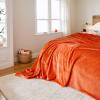 imageNICETOWN King Size Warm Sherpa Fleece Blanket Comfort Dual Sided Super Soft Fleece Throw Blanket for Bed Ultra Comfy Fuzzy Reversible Thick for Winter 90quot x 108quot OrangeOrange