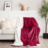imageNICETOWN King Size Warm Sherpa Fleece Blanket Comfort Dual Sided Super Soft Fleece Throw Blanket for Bed Ultra Comfy Fuzzy Reversible Thick for Winter 90quot x 108quot OrangeSherpa  Fleece  Burgundy Red