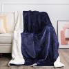 imageNICETOWN King Size Warm Sherpa Fleece Blanket Comfort Dual Sided Super Soft Fleece Throw Blanket for Bed Ultra Comfy Fuzzy Reversible Thick for Winter 90quot x 108quot OrangeSherpa  Fleece  Navy Blue
