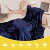 imageNICETOWN King Size Warm Sherpa Fleece Blanket Comfort Dual Sided Super Soft Fleece Throw Blanket for Bed Ultra Comfy Fuzzy Reversible Thick for Winter 90quot x 108quot OrangeSherpa  Fleece  Navy Blue