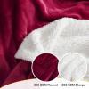 imageNICETOWN King Size Warm Sherpa Fleece Blanket Comfort Dual Sided Super Soft Fleece Throw Blanket for Bed Ultra Comfy Fuzzy Reversible Thick for Winter 90quot x 108quot OrangeSherpa  Fleece  Burgundy Red