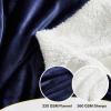 imageNICETOWN King Size Warm Sherpa Fleece Blanket Comfort Dual Sided Super Soft Fleece Throw Blanket for Bed Ultra Comfy Fuzzy Reversible Thick for Winter 90quot x 108quot OrangeSherpa  Fleece  Navy Blue
