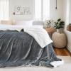 imageNICETOWN King Size Warm Sherpa Fleece Blanket Comfort Dual Sided Super Soft Fleece Throw Blanket for Bed Ultra Comfy Fuzzy Reversible Thick for Winter 90quot x 108quot OrangeSherpa  Fleece  Dark Grey