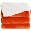 imageNICETOWN King Size Warm Sherpa Fleece Blanket Comfort Dual Sided Super Soft Fleece Throw Blanket for Bed Ultra Comfy Fuzzy Reversible Thick for Winter 90quot x 108quot OrangeSherpa  Fleece  Orange
