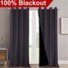 imageNICETOWN 100 Blackout Blinds Set of 2 46quot x 102quot Greyish Purple Laundry Room Decor Window Treatment Curtains for Large Patio Sliding Door Thermal Insulated Curtains for Bedroom