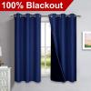 imageNICETOWN 100 Blackout Curtain Set Royal Blue 37W x 40L 2 PCs Thermal Insulated ampamp Energy Efficiency Window Draperies for Guest Room Full Shading Panels for Shift Worker and Light Sleepers