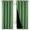 imageNICETOWN 100 Blackout Curtains 54 inches Long Forest Green 1 Pair 52 inches Width Each Panel DoubleDeck Completely Blackout Window Treatment Thermal Insulated Lined Drapes for Small Window