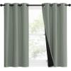 imageNICETOWN 100 Blackout Window Curtain Panels Heat and Full Light Blocking Drapes with Black Liner for Nursery 40quot Drop Thermal Insulated Draperies Greyish Green 2 Pieces 37quot Wide Each Panel