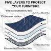 imageNICETOWN 100 Waterproof Dog Blanket Sofa Covers Couch Cover for Pets Cats Furniture Protector Dog Travel Bed Reversible Washable Mat for Car Floor 82quot W x 82quot L 1 Panel BeigeKhakiNavyStone Blue