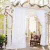 imageNICETOWN 2 Panels Indoor Outdoor Waterproof Patio Curtains Sticky Tab Top Soft Voile Sheer Vertical Indoor Outdoor Drapes Easy Hanging for PorchCabana Ivory W54 x L96White
