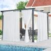 imageNICETOWN 2 Panels Indoor Outdoor Waterproof Patio Curtains Sticky Tab Top Soft Voile Sheer Vertical Indoor Outdoor Drapes Easy Hanging for PorchCabana Ivory W54 x L96Pure White