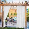 imageNICETOWN 2 Panels Indoor Outdoor Waterproof Patio Curtains Sticky Tab Top Soft Voile Sheer Vertical Indoor Outdoor Drapes Easy Hanging for PorchCabana Ivory W54 x L96Ivory