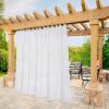 imageNICETOWN 2 Panels Indoor Outdoor Waterproof Patio Curtains Sticky Tab Top Soft Voile Sheer Vertical Indoor Outdoor Drapes Easy Hanging for PorchCabana Ivory W54 x L96White