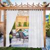 imageNICETOWN 2 Panels Indoor Outdoor Waterproof Patio Curtains Sticky Tab Top Soft Voile Sheer Vertical Indoor Outdoor Drapes Easy Hanging for PorchCabana Ivory W54 x L96White