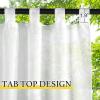imageNICETOWN 2 Panels Indoor Outdoor Waterproof Patio Curtains Sticky Tab Top Soft Voile Sheer Vertical Indoor Outdoor Drapes Easy Hanging for PorchCabana Ivory W54 x L96Pure White