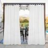 imageNICETOWN 2 Panels Indoor Outdoor Waterproof Patio Curtains Sticky Tab Top Soft Voile Sheer Vertical Indoor Outdoor Drapes Easy Hanging for PorchCabana Ivory W54 x L96Ivory