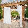 imageNICETOWN 2 Panels Indoor Outdoor Waterproof Patio Curtains Sticky Tab Top Soft Voile Sheer Vertical Indoor Outdoor Drapes Easy Hanging for PorchCabana Ivory W54 x L96Ivory