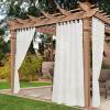 imageNICETOWN 2 Panels Indoor Outdoor Waterproof Patio Curtains Sticky Tab Top Soft Voile Sheer Vertical Indoor Outdoor Drapes Easy Hanging for PorchCabana Ivory W54 x L96Ivory
