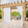 imageNICETOWN 2 Panels Indoor Outdoor Waterproof Patio Curtains Sticky Tab Top Soft Voile Sheer Vertical Indoor Outdoor Drapes Easy Hanging for PorchCabana Ivory W54 x L96White