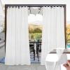 imageNICETOWN 2 Panels Indoor Outdoor Waterproof Patio Curtains Sticky Tab Top Soft Voile Sheer Vertical Indoor Outdoor Drapes Easy Hanging for PorchCabana Ivory W54 x L96Ivory