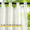 imageNICETOWN 2 Panels Indoor Outdoor Waterproof Patio Curtains Sticky Tab Top Soft Voile Sheer Vertical Indoor Outdoor Drapes Easy Hanging for PorchCabana Ivory W54 x L96Light Beige