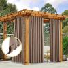 imageNICETOWN 2 Panels Outdoor Curtains for Patio Waterproof Top ampamp Bottom Fixed Waterproof Outdoor Drapes with Free Rope Privacy Sun Blocking Shades for Gazebo Pergolas Biscotti Beige W52 x L84Tan