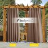 imageNICETOWN 2 Panels Outdoor Curtains for Patio Waterproof Top ampamp Bottom Fixed Waterproof Outdoor Drapes with Free Rope Privacy Sun Blocking Shades for Gazebo Pergolas Biscotti Beige W52 x L84Tan