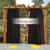 imageNICETOWN 2 Panels Outdoor Curtains for Patio Waterproof Top ampamp Bottom Fixed Waterproof Outdoor Drapes with Free Rope Privacy Sun Blocking Shades for Gazebo Pergolas Biscotti Beige W52 x L84Toffee Brown