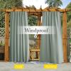 imageNICETOWN 2 Panels Outdoor Curtains for Patio Waterproof Top ampamp Bottom Fixed Waterproof Outdoor Drapes with Free Rope Privacy Sun Blocking Shades for Gazebo Pergolas Biscotti Beige W52 x L84Sage Green
