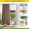 imageNICETOWN 2 Panels Outdoor Curtains for Patio Waterproof Top ampamp Bottom Fixed Waterproof Outdoor Drapes with Free Rope Privacy Sun Blocking Shades for Gazebo Pergolas Biscotti Beige W52 x L84Tan