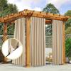 imageNICETOWN 2 Panels Outdoor Curtains for Patio Waterproof Top ampamp Bottom Fixed Waterproof Outdoor Drapes with Free Rope Privacy Sun Blocking Shades for Gazebo Pergolas Biscotti Beige W52 x L84Biscotti Beige