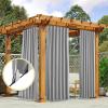 imageNICETOWN 2 Panels Outdoor Curtains for Patio Waterproof Top ampamp Bottom Fixed Waterproof Outdoor Drapes with Free Rope Privacy Sun Blocking Shades for Gazebo Pergolas Biscotti Beige W52 x L84Silver Gray