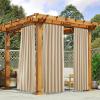 imageNICETOWN 2 Panels Outdoor Curtains for Patio Waterproof Top ampamp Bottom Fixed Waterproof Outdoor Drapes with Free Rope Privacy Sun Blocking Shades for Gazebo Pergolas Biscotti Beige W52 x L84Biscotti Beige
