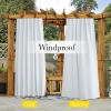 imageNICETOWN 2 Panels Outdoor Curtains for Patio Waterproof Top ampamp Bottom Fixed Waterproof Outdoor Drapes with Free Rope Privacy Sun Blocking Shades for Gazebo Pergolas Biscotti Beige W52 x L84Greyish White