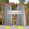 imageNICETOWN 2 Panels Outdoor Curtains for Patio Waterproof Top ampamp Bottom Fixed Waterproof Outdoor Drapes with Free Rope Privacy Sun Blocking Shades for Gazebo Pergolas Biscotti Beige W52 x L84Silver Gray
