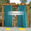 imageNICETOWN 2 Panels Outdoor Curtains for Patio Waterproof Top ampamp Bottom Fixed Waterproof Outdoor Drapes with Free Rope Privacy Sun Blocking Shades for Gazebo Pergolas Biscotti Beige W52 x L84Peacock Teal