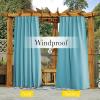 imageNICETOWN 2 Panels Outdoor Curtains for Patio Waterproof Top ampamp Bottom Fixed Waterproof Outdoor Drapes with Free Rope Privacy Sun Blocking Shades for Gazebo Pergolas Biscotti Beige W52 x L84Teal Blue