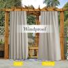 imageNICETOWN 2 Panels Outdoor Curtains for Patio Waterproof Top ampamp Bottom Fixed Waterproof Outdoor Drapes with Free Rope Privacy Sun Blocking Shades for Gazebo Pergolas Biscotti Beige W52 x L84Natural