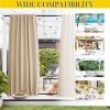 imageNICETOWN 2 Panels Outdoor Curtains for Patio Waterproof Top ampamp Bottom Fixed Waterproof Outdoor Drapes with Free Rope Privacy Sun Blocking Shades for Gazebo Pergolas Biscotti Beige W52 x L84Biscotti Beige