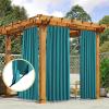 imageNICETOWN 2 Panels Outdoor Curtains for Patio Waterproof Top ampamp Bottom Fixed Waterproof Outdoor Drapes with Free Rope Privacy Sun Blocking Shades for Gazebo Pergolas Biscotti Beige W52 x L84Peacock Teal