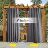 imageNICETOWN 2 Panels Outdoor Curtains for Patio Waterproof Top ampamp Bottom Fixed Waterproof Outdoor Drapes with Free Rope Privacy Sun Blocking Shades for Gazebo Pergolas Biscotti Beige W52 x L84Grey