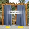 imageNICETOWN 2 Panels Outdoor Curtains for Patio Waterproof Top ampamp Bottom Fixed Waterproof Outdoor Drapes with Free Rope Privacy Sun Blocking Shades for Gazebo Pergolas Biscotti Beige W52 x L84Stone Blue